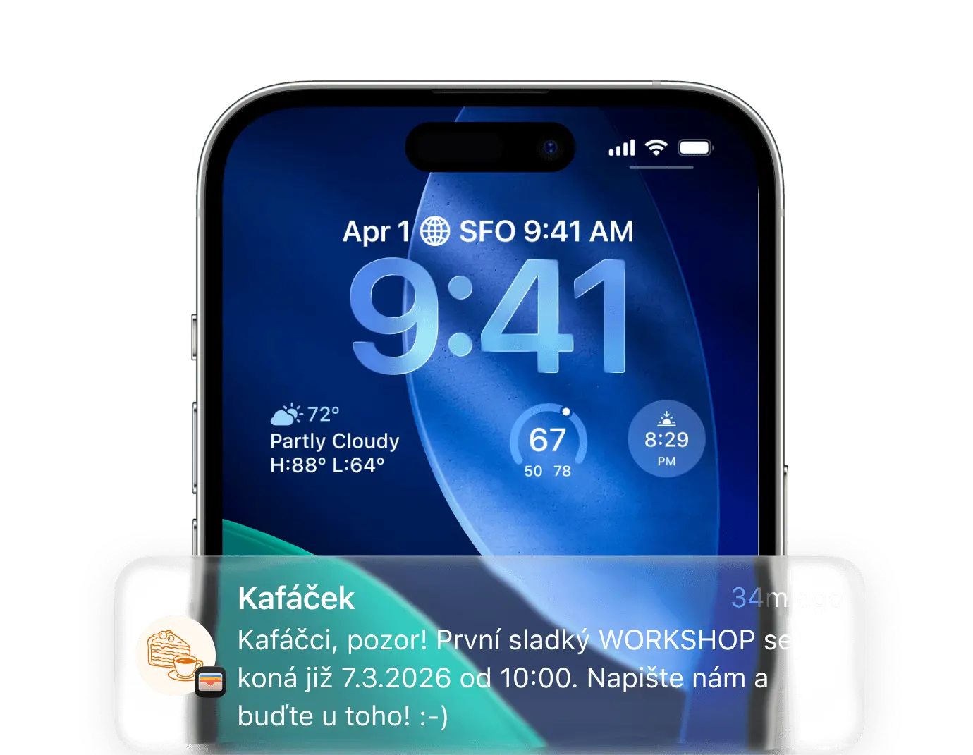 An automatic Walio reminder on a customer’s phone lock screen